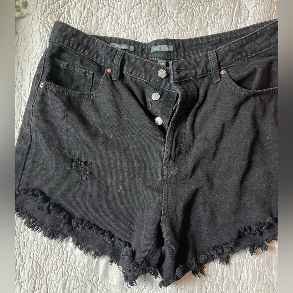 Wild fable black denim shorts size 14